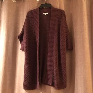 Wine colored open sweater